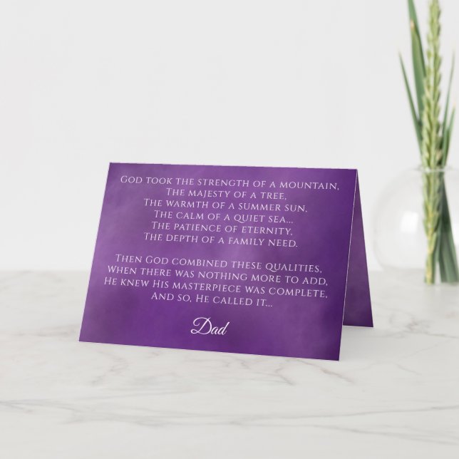 Cartão Poema do Dia de os pais Feliz (Frente)