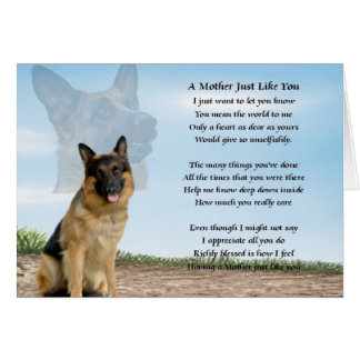 Cartão Poema-mãe - Cachorro-German shepherd