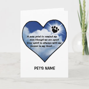 Cartão Poema Memorial Pawprint