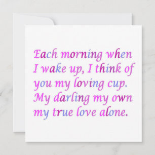 Cartão Poema romântico para o seu amor verdadeiro    colo