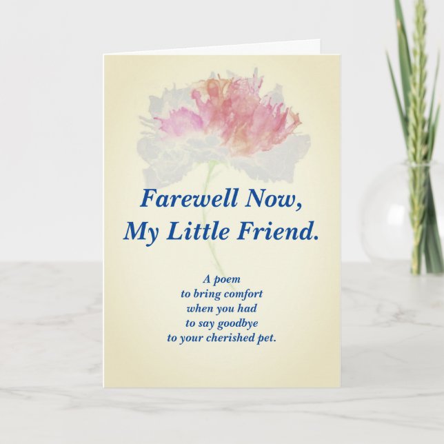 Cartão Poema: Simpatia por perda de poetas saudação dobra (Frente)