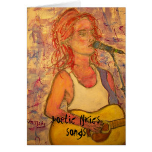 Cartão poemas líricos & arte poéticos da menina da can