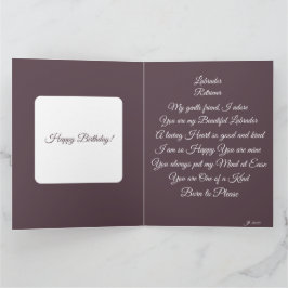 CARTÃO POESIA DO LABRADOR RETRIEVER 