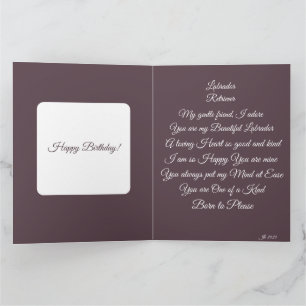 CARTÃO POESIA DO LABRADOR RETRIEVER 