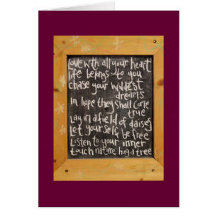 Cartão Poesia do quadro-negro