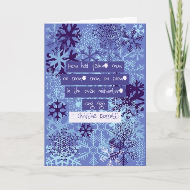 Cartão Poesia dos Flocos de Neve de Meio-Inverno de Bleak (Frente)