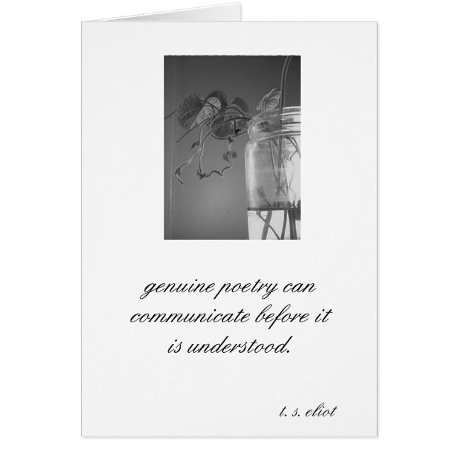 Cartão "Poesia genuína… T.S. Eliot (Frente)