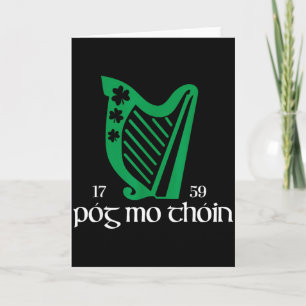Cartão Póg Mo Thóin Irlanda Divertido Sortudo Verde Irlan