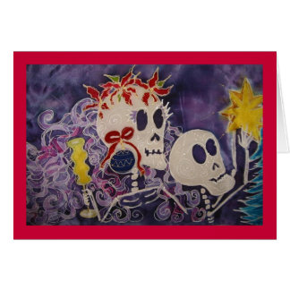 Cartão Poinsétia de Diâmetro de los Muertos Natal