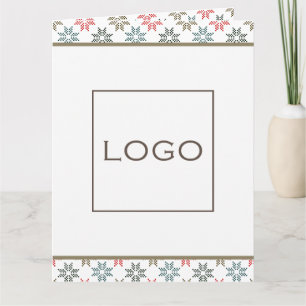 Cartão Poinsettia de feriado do logotipo corporativo, mod