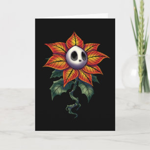 Cartão Poinsettia de Natal assustador