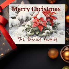 Cartão Poinsettia Feliz Natal