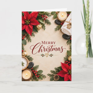 Cartão Poinsettia Natal Spa Feliz Natal