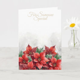 Cartão Poinsettia Vermelha "Para Alguém Especial" Natal