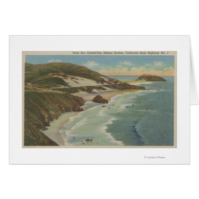 Cartão Point Sur, Carmel San Simeon, Seção Hwy 1 (Frente Horizontal)