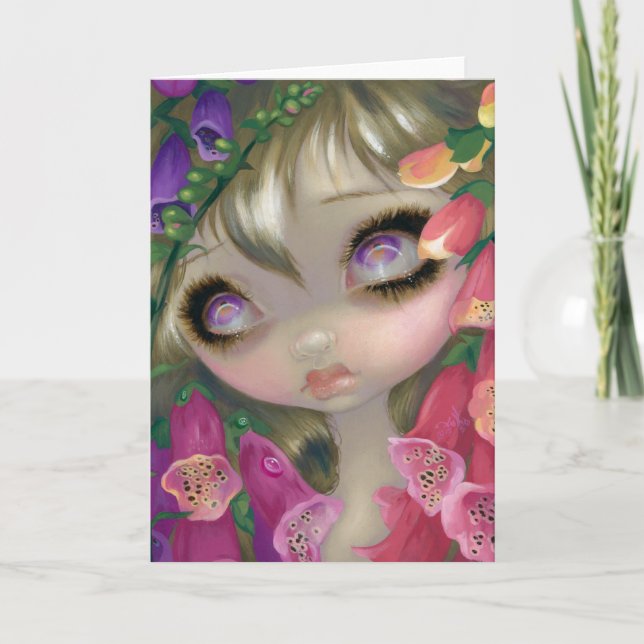 Cartão "Poisonous Beauties IX:  Foxgloves" Greeting Card (Frente)
