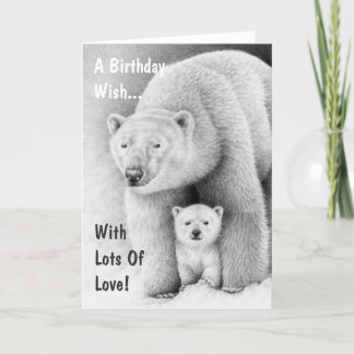 Cartão Polar Bear and Cub Greeting Card
