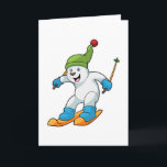 Cartão Polar bear as Skier with Ski & Bobble hat<br><div class="desc">This design is the perfect gift for a birthday,  Christmas and other celebrations. It is suitable for women,  men and kids.</div>
