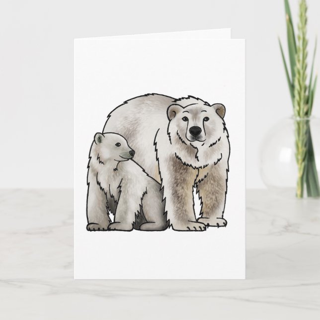 Cartão Polar Bear Mom Card (Frente)