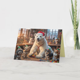 Cartão Polar Bear Santa Workshop Card