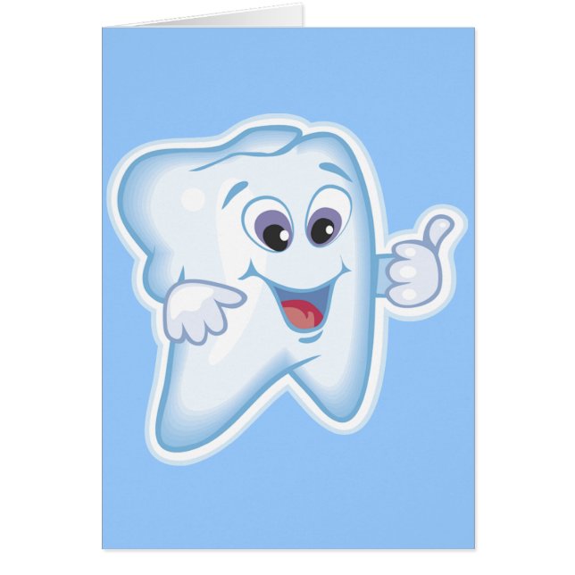 Cartão Polegares acima para a higiene dental! (Frente)