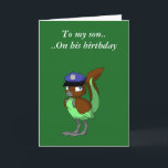 Cartão Police Officer Chocolate/Mint Reptilian Bird 1<br><div class="desc">A chocolate brown/mint Reptilian Bird product that is an intended gift for a son who is a police officer. Can be customized.  The text can be changed for your heart's desire.

 50% of the base royalty I receive will be donated towards Autism Research.</div>