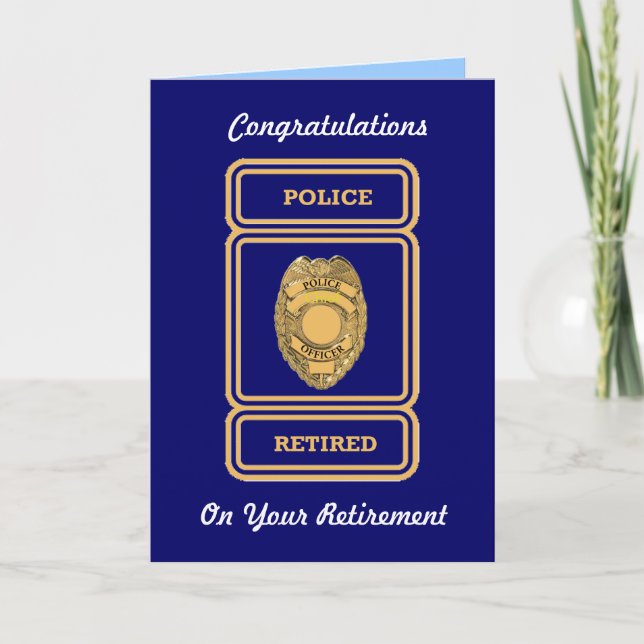 Cartão Police Officer Retirement Card (Frente)