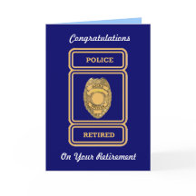 Police Officer Retirement Card