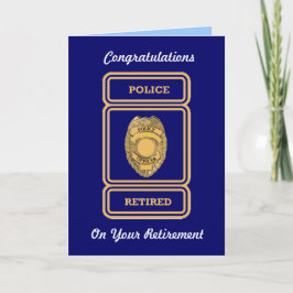 Cartão Police Officer Retirement Card