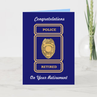 Cartão Police Officer Retirement Card