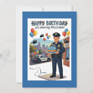 Cartão Policeman's Birthday