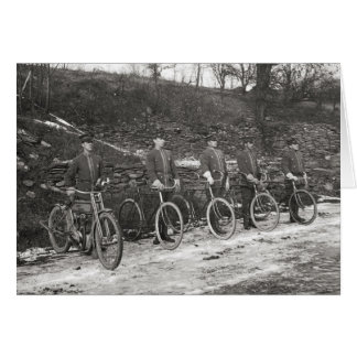 Cartão Polícia de Bicicleta e Motocicleta, 1915. Foto Ant