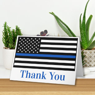 Cartão Polícia de Polícia de Linha Azul Moderno