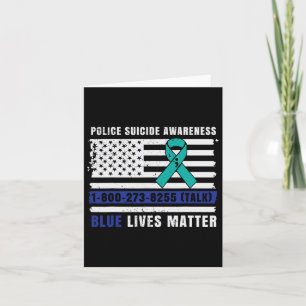 Cartão Polícia Suicida Consciência Azul Vive Força da Lei