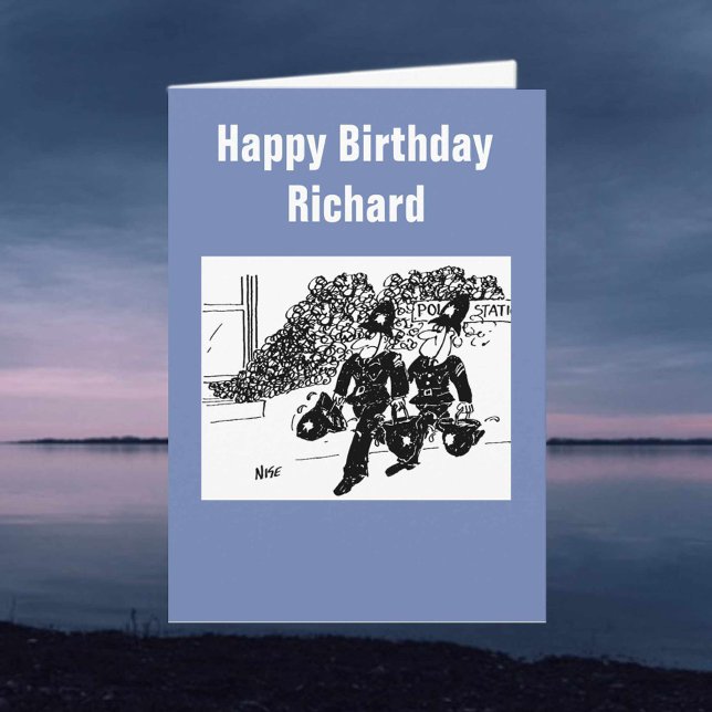 Cartão Policiais lidam com um incêndio na delegacia (Criador carregado)