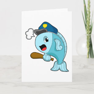 Cartão Policial do Fish Police chapéu de polícia