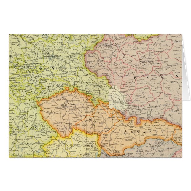 Cartão Política dos Estados da Europa Central (Frente Horizontal)