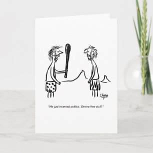 Cartão Politics and caveman greeting card