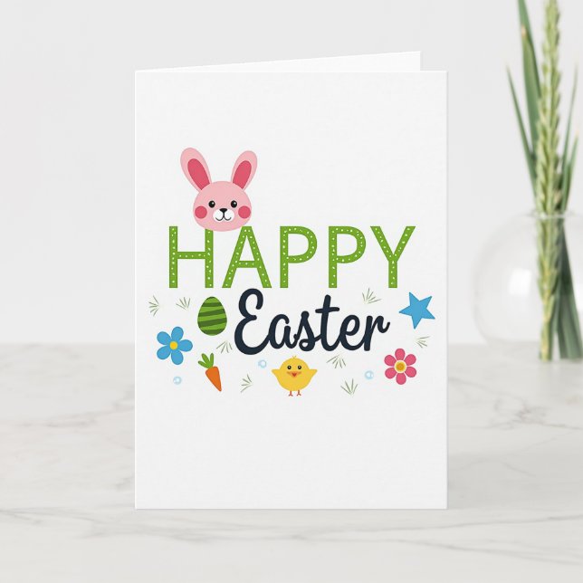 Cartão Polka Dot Happy Easter Card (Frente)