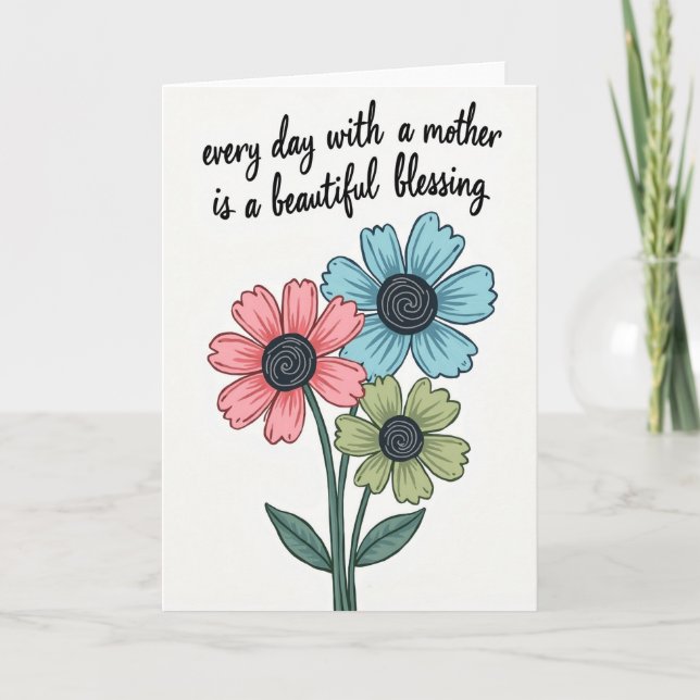 Cartão Polka Dot Mother Blessing Card (Frente)