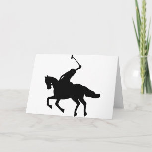 Cartão Polo player on horseback.