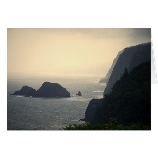 Cartão Pololu Valley Lookout, Havaí, Card (Frente Horizontal)