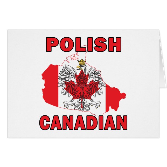 Cartão Polonês canadiano - Mapa do Canadá (Frente Horizontal)