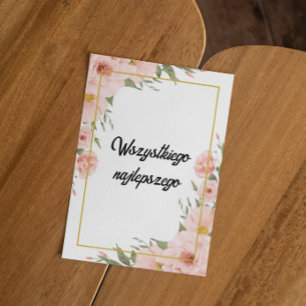 Cartão Polonês Feliz Aniversário Wszystkiego najlepszego