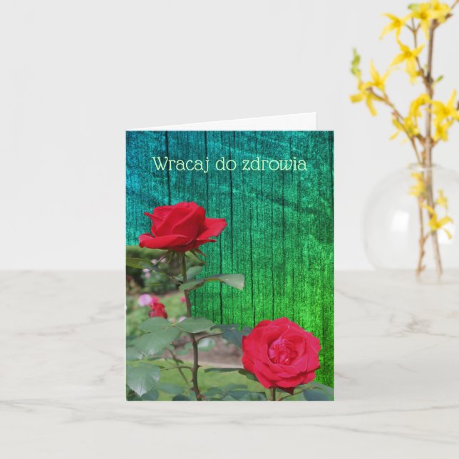 Cartão Polonês Get Good Rosa vermelha Flower Note Card (Flor Amarela)