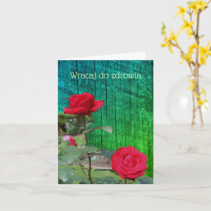 Cartão Polonês Get Good Rosa vermelha Flower Note Card