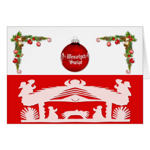 Cartão Polonês/Polski - Feliz Natal/Wesołych Świąt