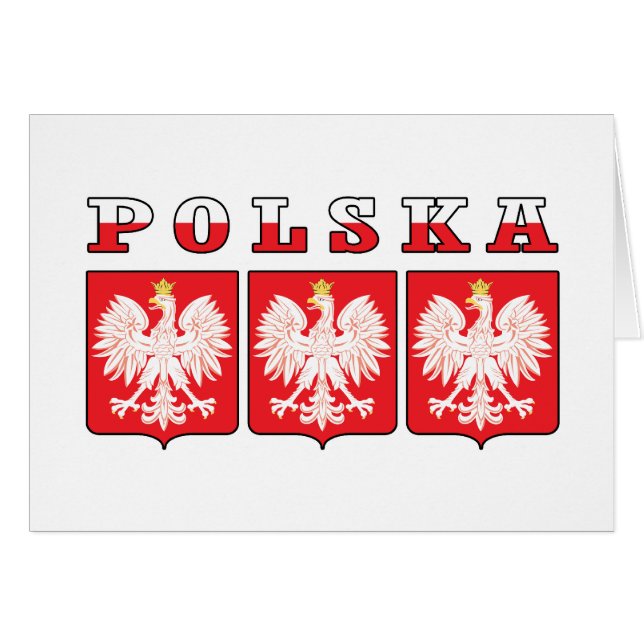 Cartão Polska Eagle Shields (Frente Horizontal)