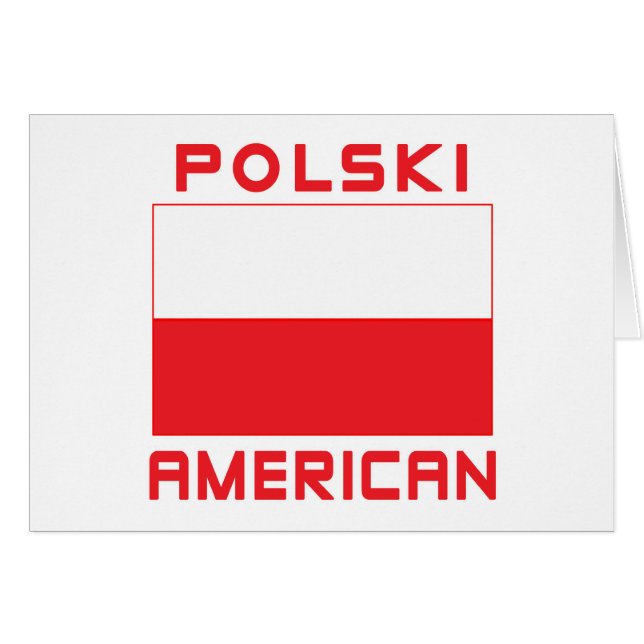 Cartão Polski American Flag (Frente Horizontal)