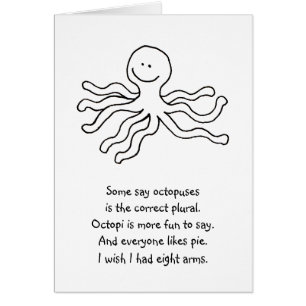 Cartão Polvo - a lápis design feliz do divertimento do